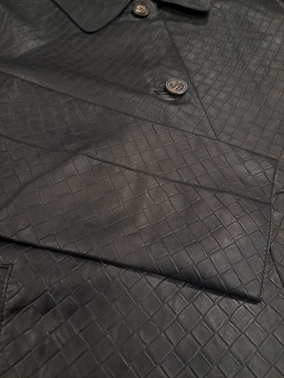 Valentina, 85 cm. - Collar - Lamb Leather - Women - Black