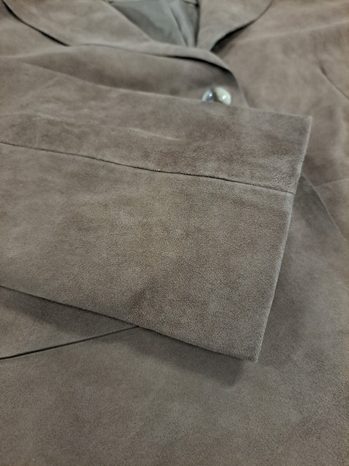 Ingria Blazer, 50 cm. - Goat Suede Leather - Women - Dark Green