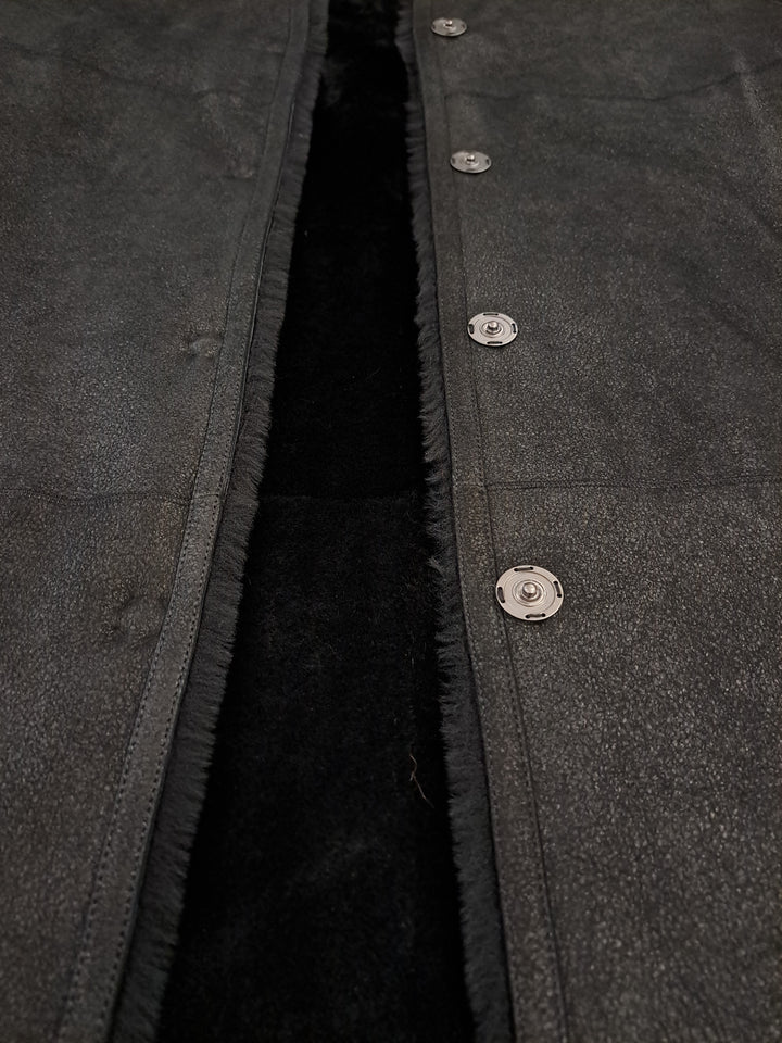 Giorgiana, 95 cm. - Hood - Nappa Lamb Crack - Women - Black