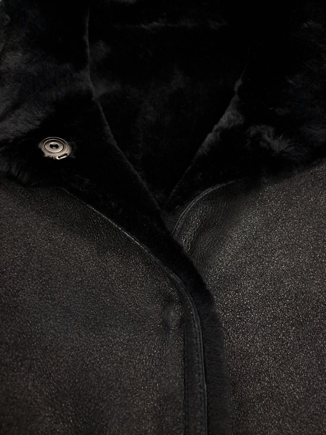 Giorgiana, 95 cm. - Hood - Nappa Lamb Crack - Women - Black