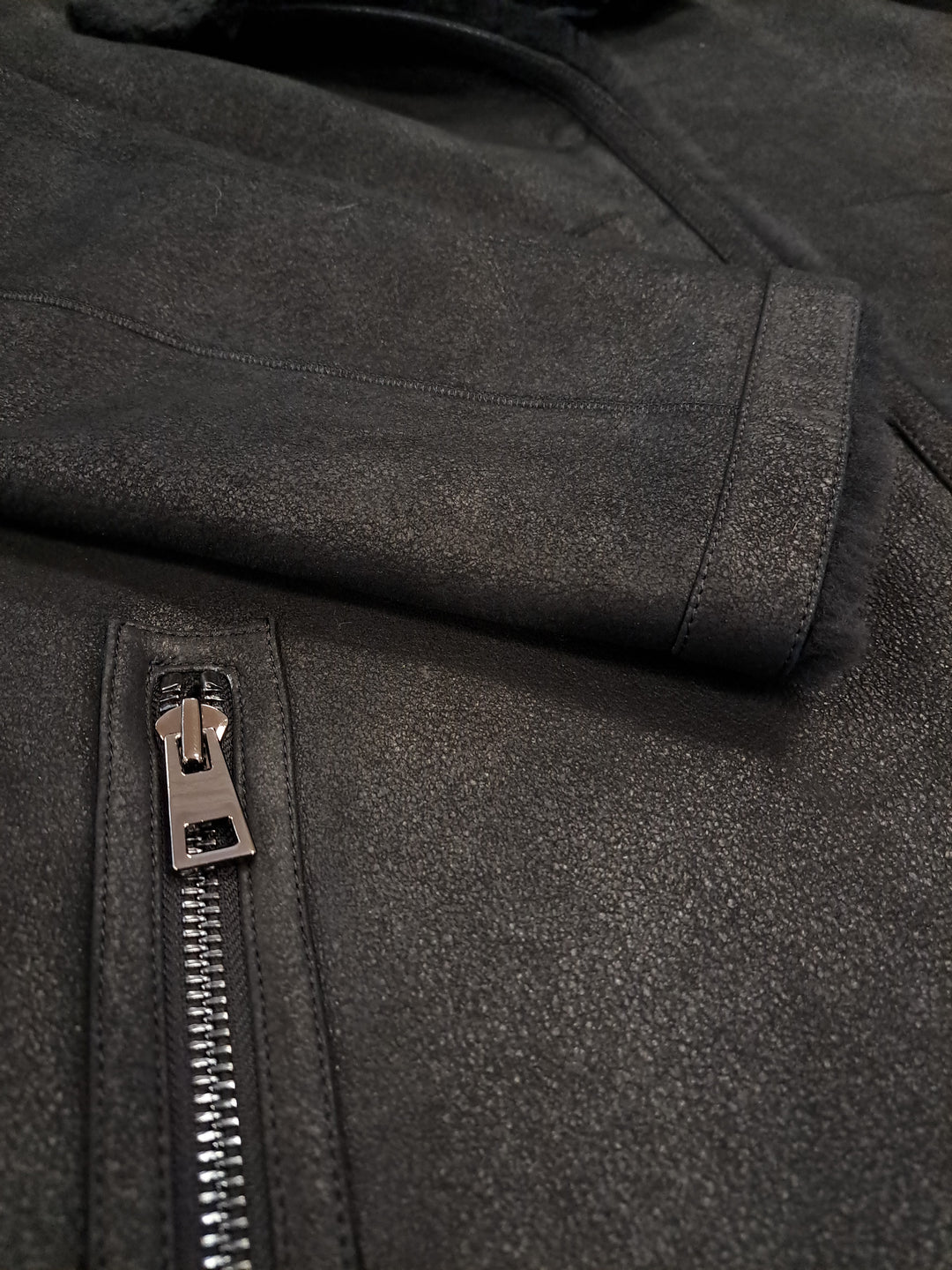 Giorgiana, 95 cm. - Hood - Nappa Lamb Crack - Women - Black