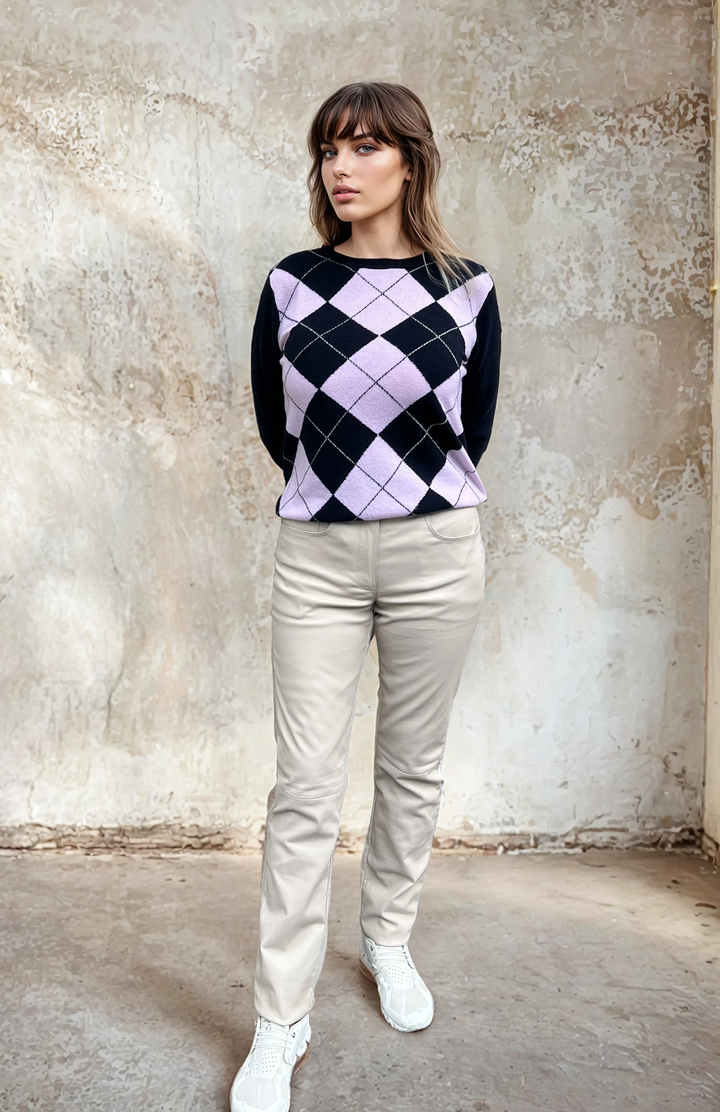 Envi-Hose – Lamm-Stretch-Leder – Damen – Beige