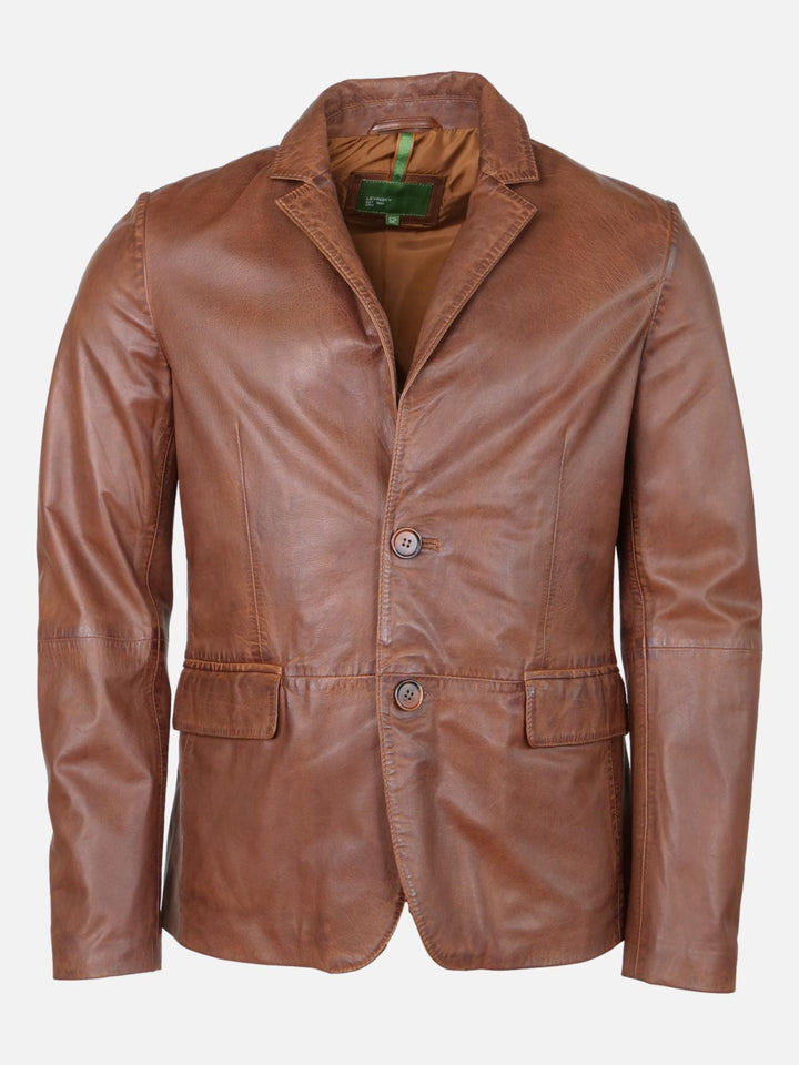 Rafel Blazer, 71 cm. - Lamb Boss Läder - Man - Stone Brown