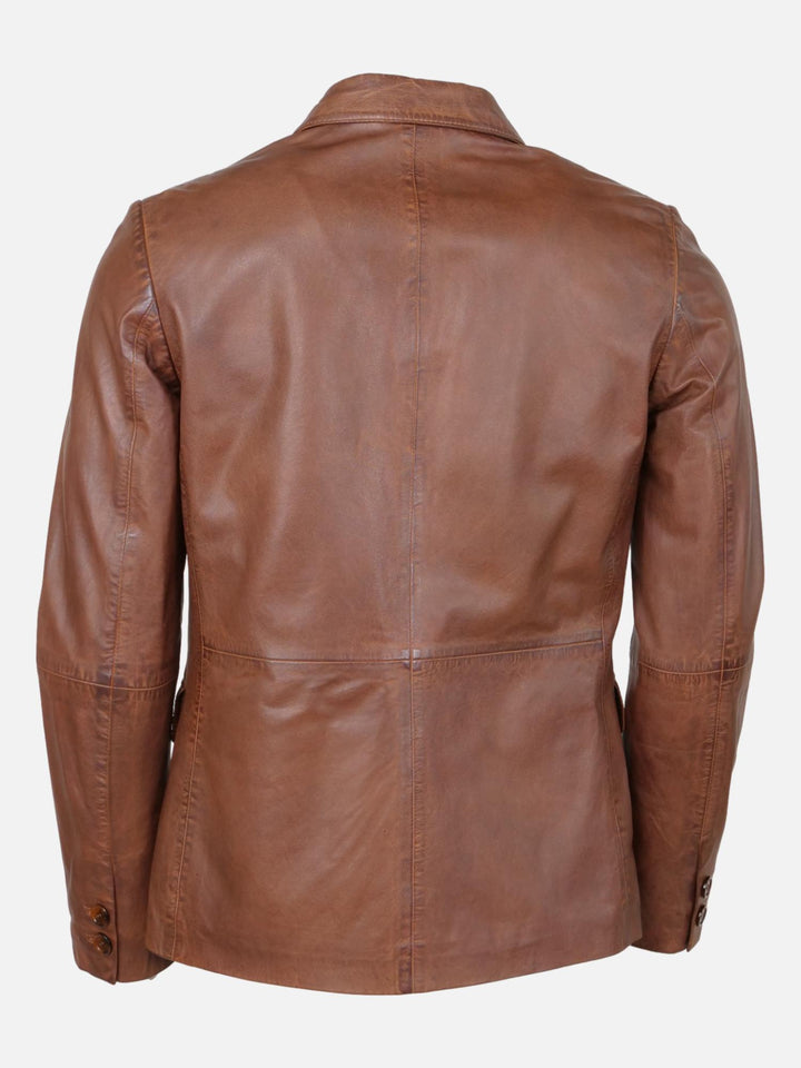 Rafel Blazer, 71 cm. - Lamb Boss Läder - Man - Stone Brown