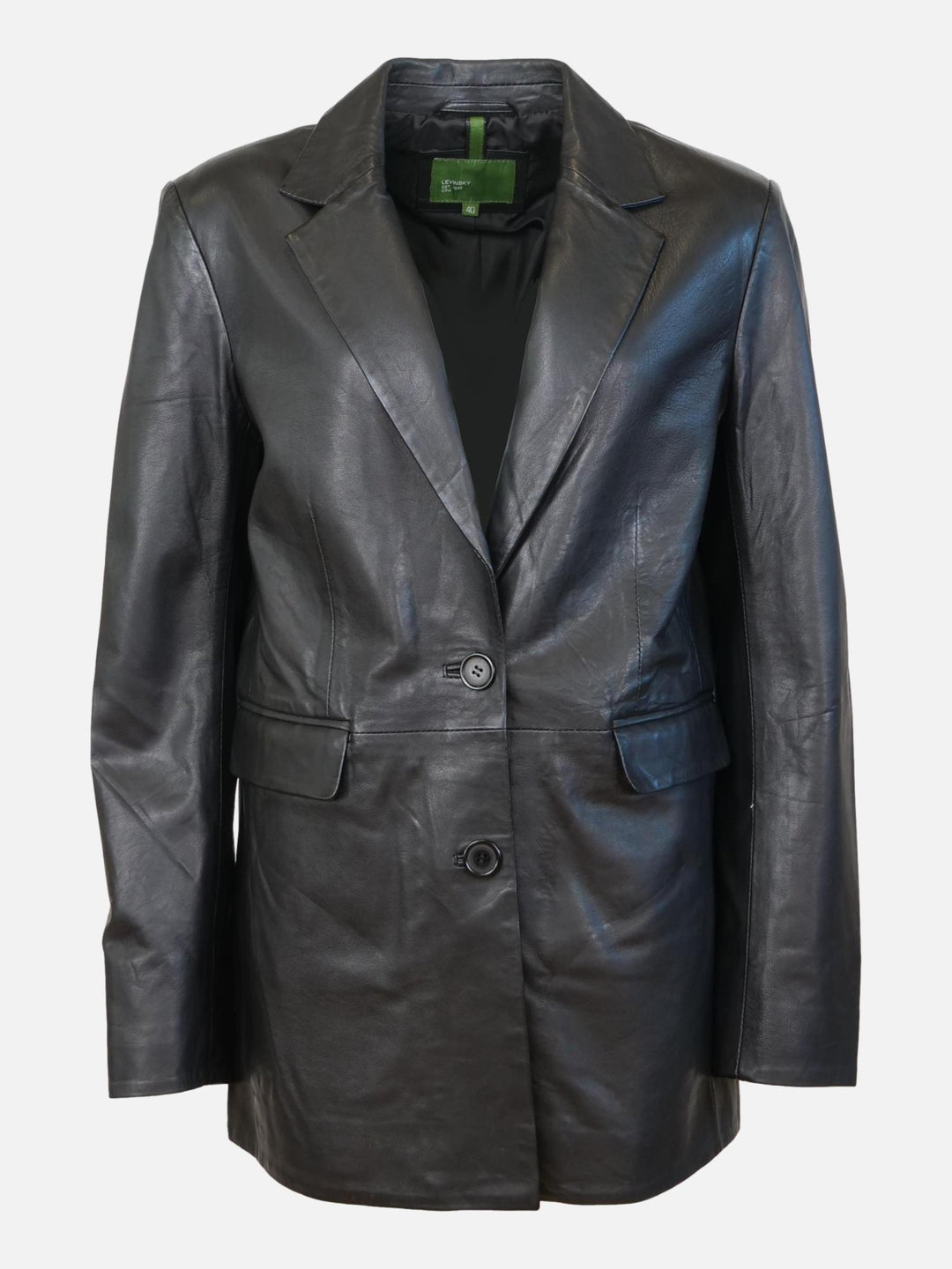 Julissia Blazer, 73 cm. - Lamb Malli Leather - Women - Black