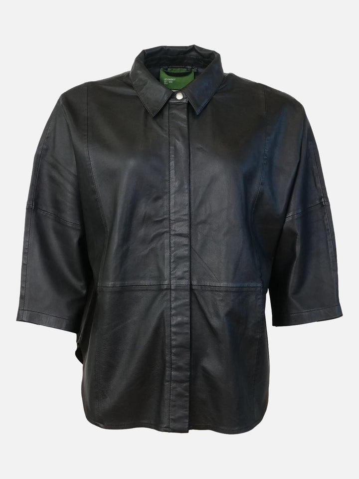 PS -26 -skjorte - Lamlæder - Kvinder - Sort