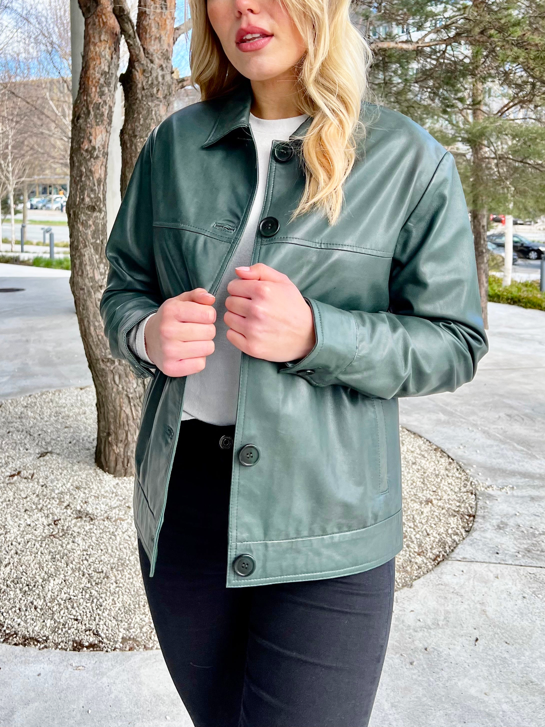 Elene - Lamb Leather Jacket - Women - Copper Green