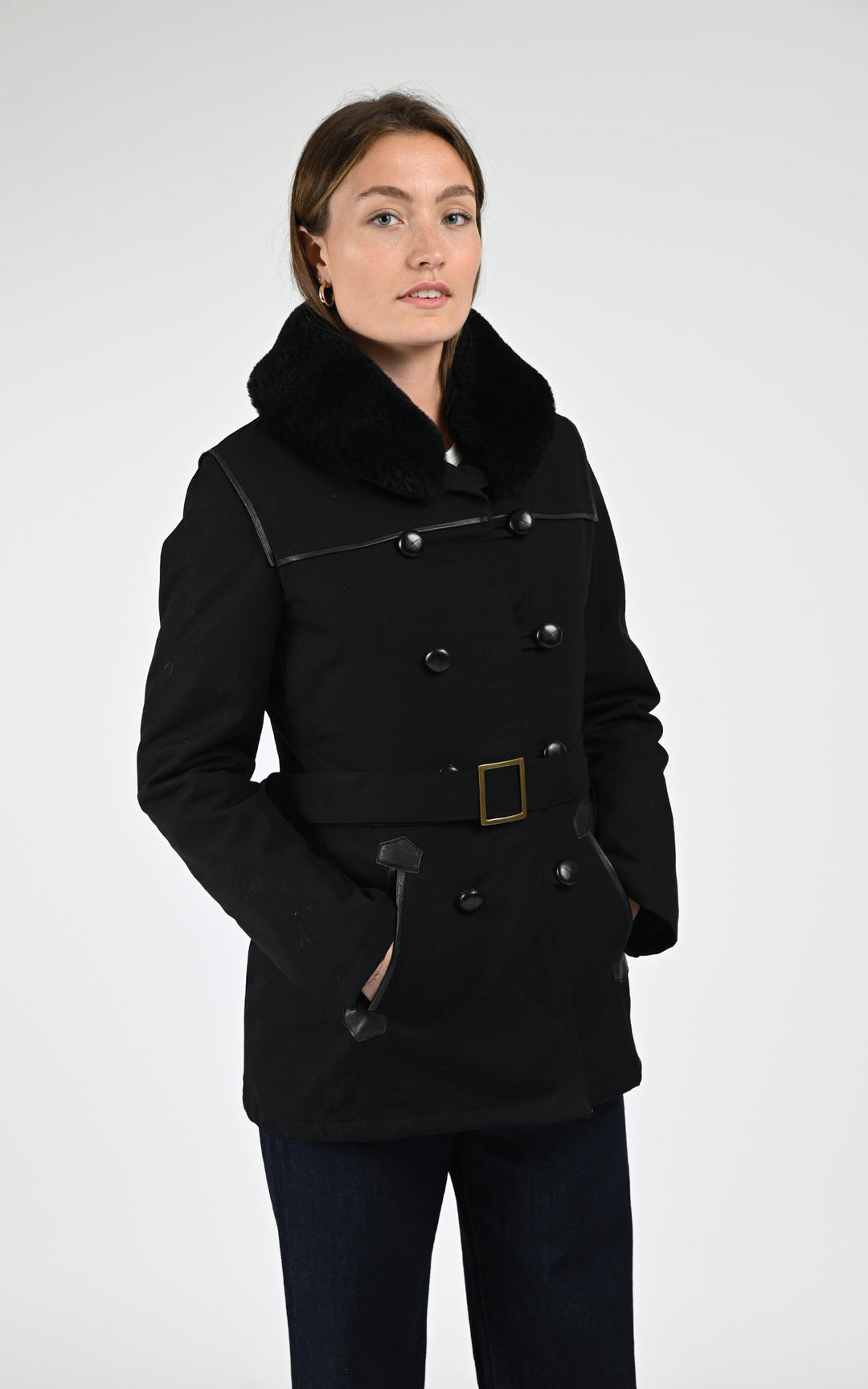 Authentic Black Canvas Canadian Jacket - Women