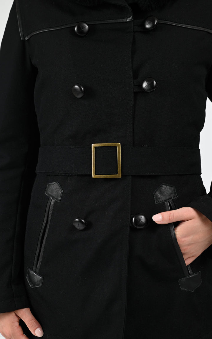 Authentic Black Canvas Canadian Jacket - Women
