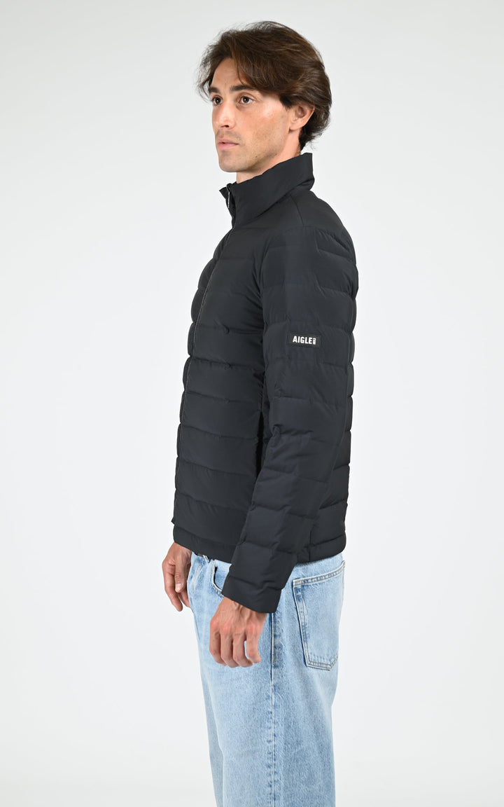 Black Short Puffer Jacket - Men