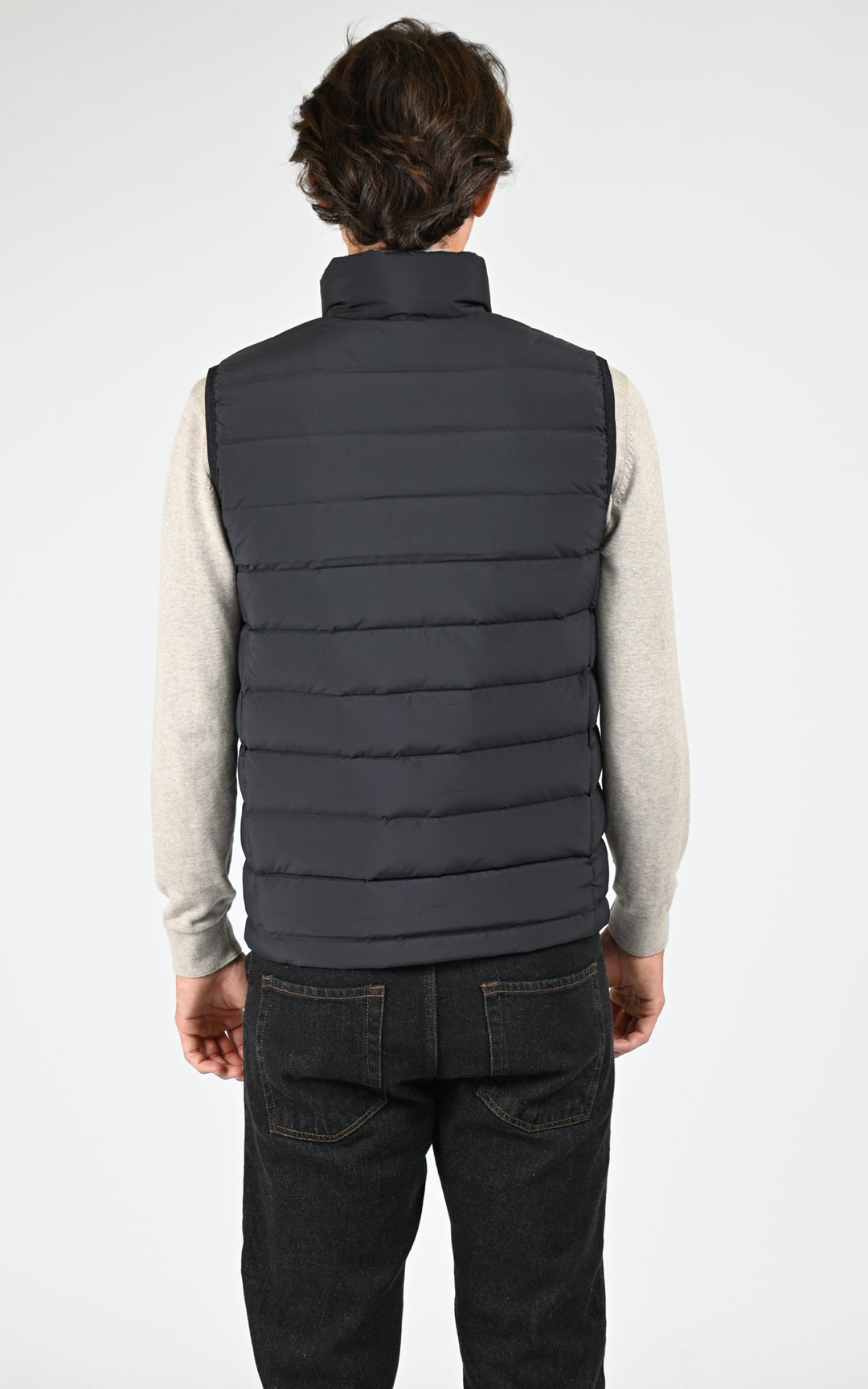 Black Aigle Short Sleeveless Puffer Jacket - Men