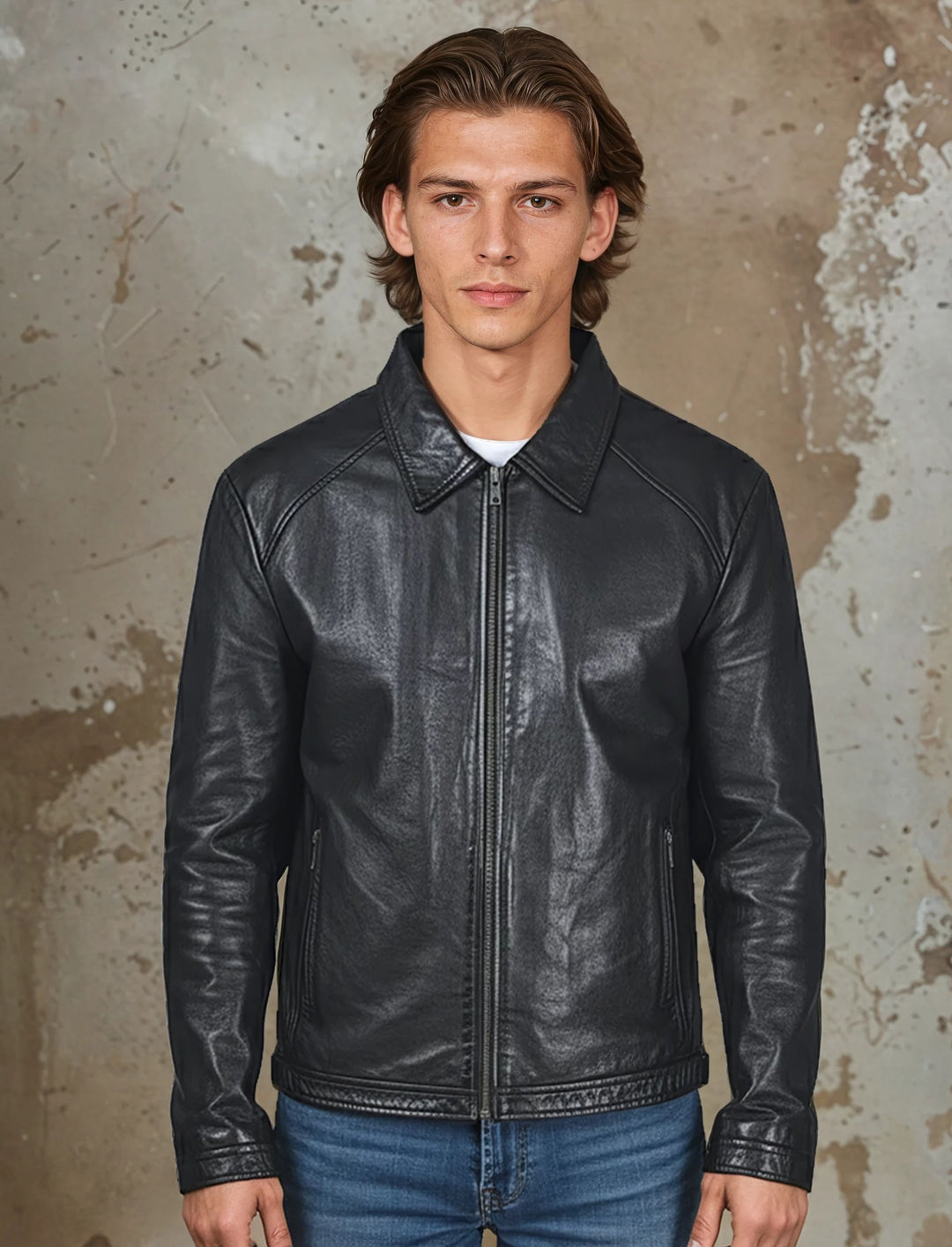 Ivar, 65 cm. - Lammepolsk nappalæder -Mand - Sort