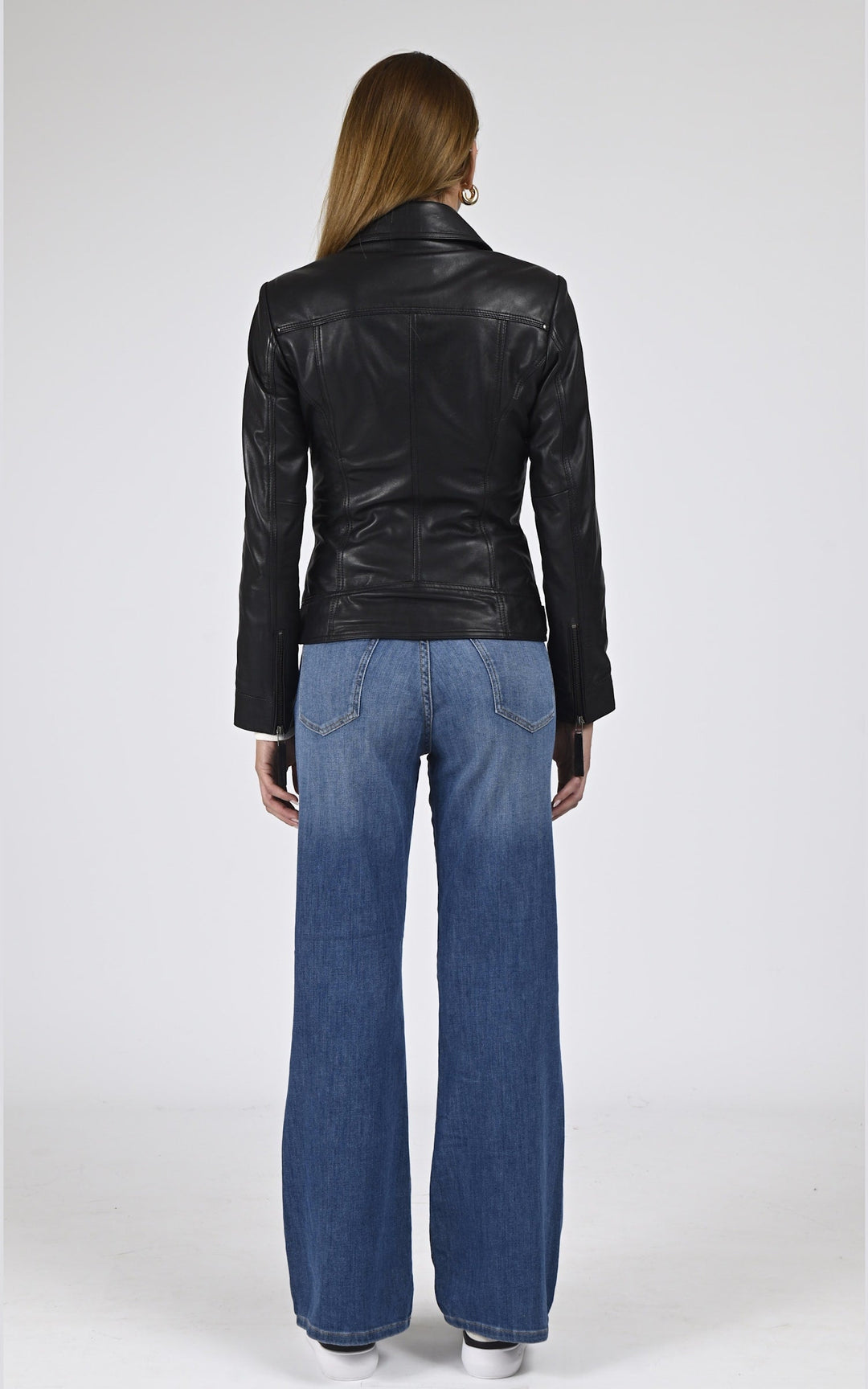 Blouson Cuir Femme La canadienne, modèle Janni de couleur noir