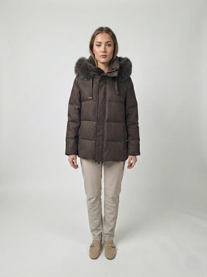 Jadaba, 65 cm. - Hætte - Dun - Damer - Brun