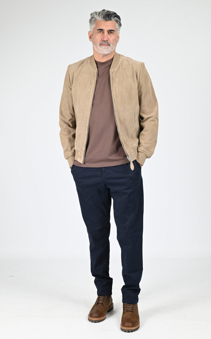 Blouson Daim Homme Jaj -Schott-, modèle Lc300 de couleur dark beige