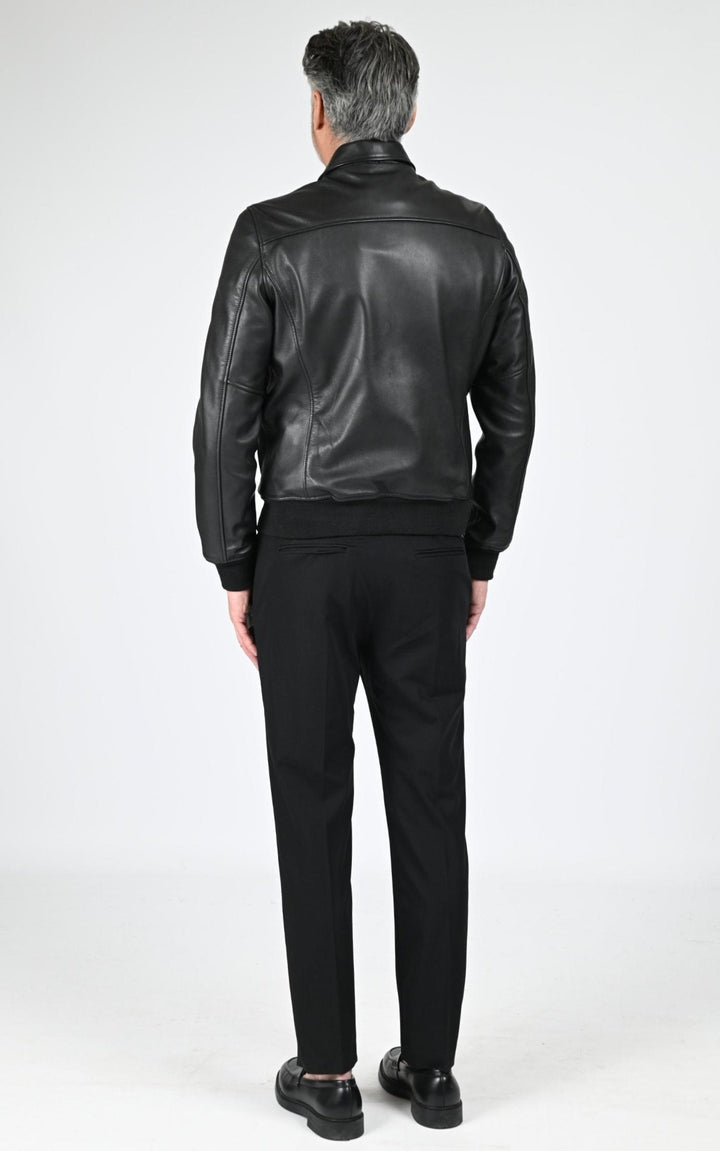 Blouson Cuir Homme Jaj -Schott-, modèle Lc aircraft de couleur noir