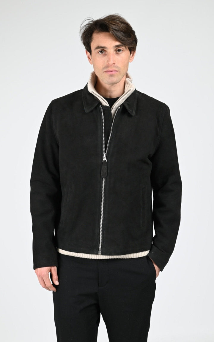 Veste Daim Homme Jaj -Schott-, modèle Lc classic s de couleur black