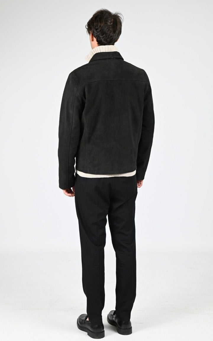 Veste Daim Homme Jaj -Schott-, modèle Lc classic s de couleur black