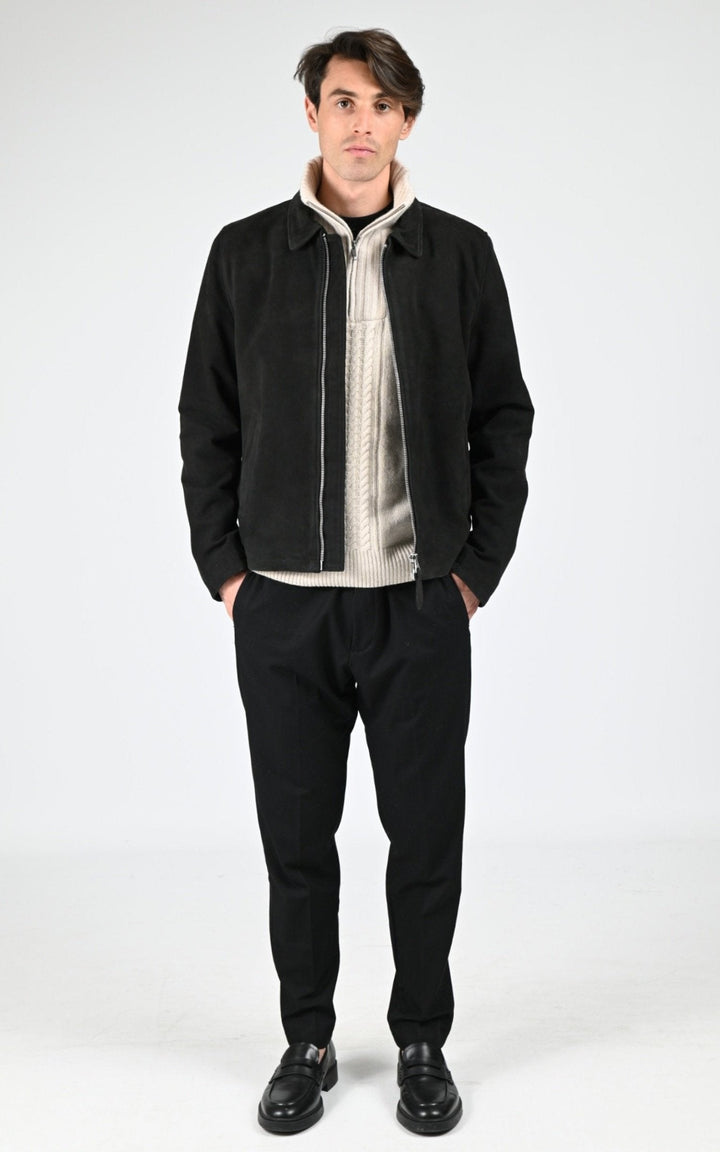 Veste Daim Homme Jaj -Schott-, modèle Lc classic s de couleur black