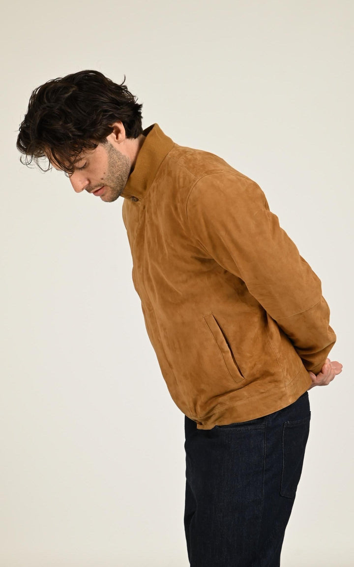 Ziggy Cognac Suede Jacket - Men