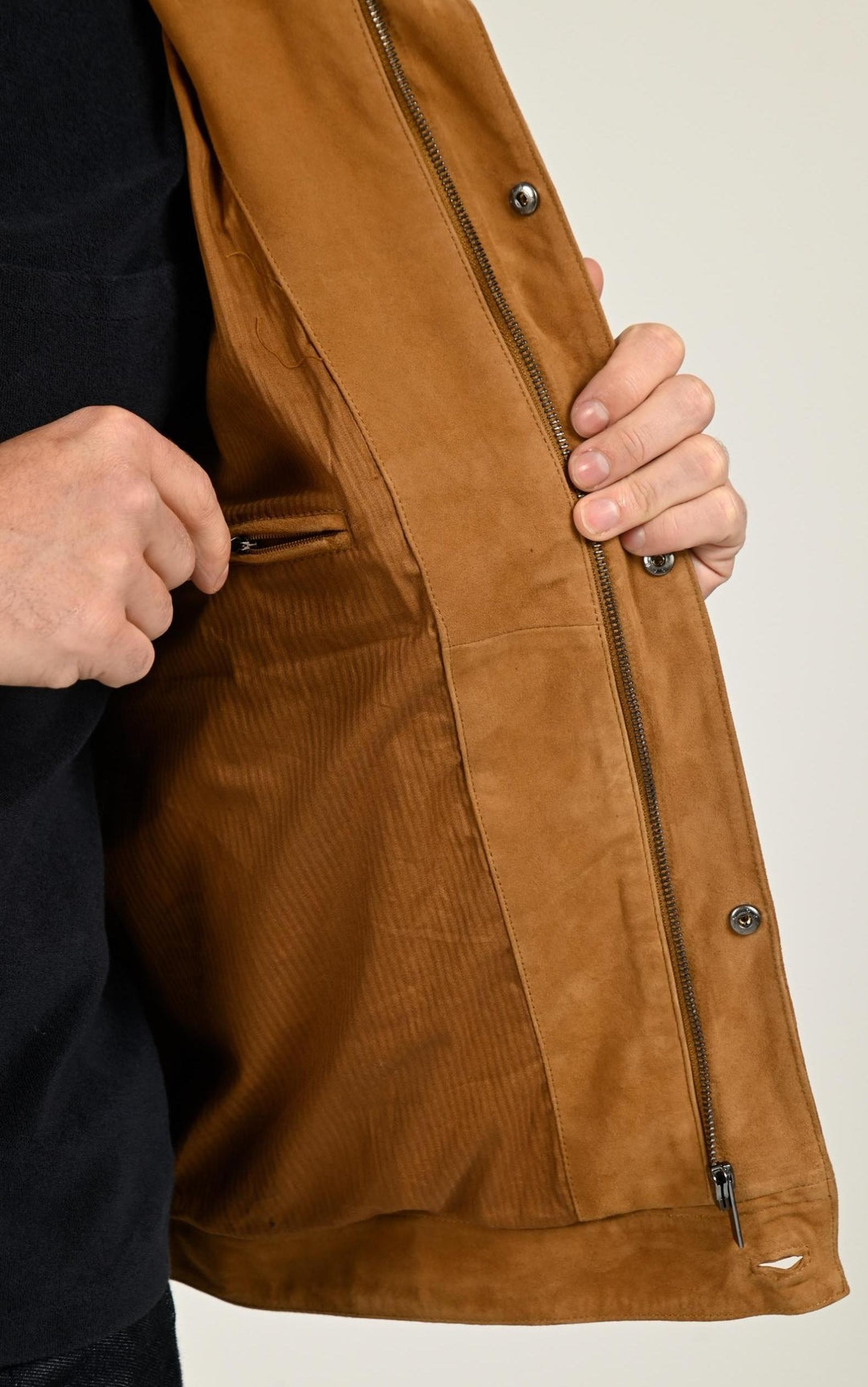 Ziggy Cognac Suede Jacket - Men