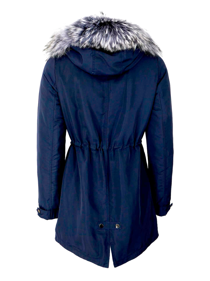Mara - Parka Coat with fur inside - women - Navy Blue