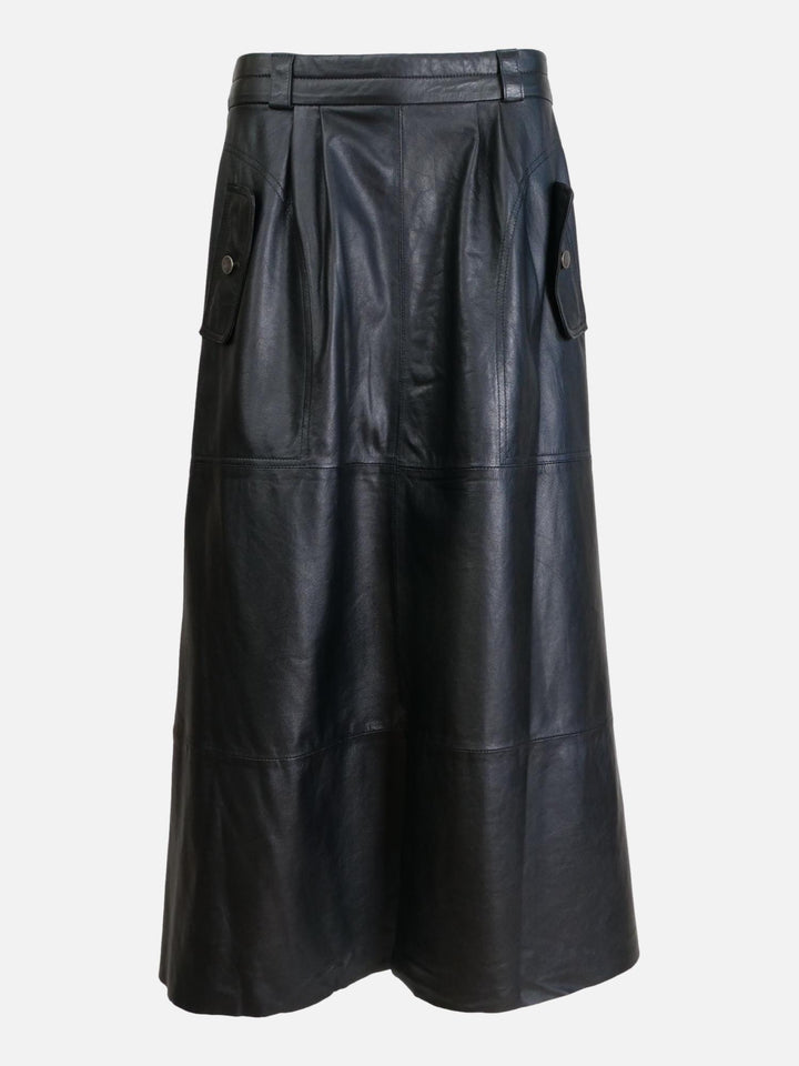 Lummy skjørt, 88 cm. - Lammeskinn - kvinner - svart