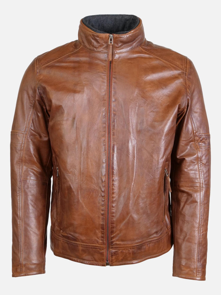 John - Lamb Malli Leather - Man - Tobacco