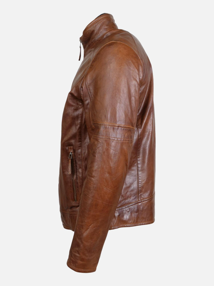 John - Lamb Malli Leather - Man - Tobacco