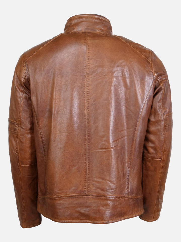 John - Lamb Malli Leather - Man - Tobacco