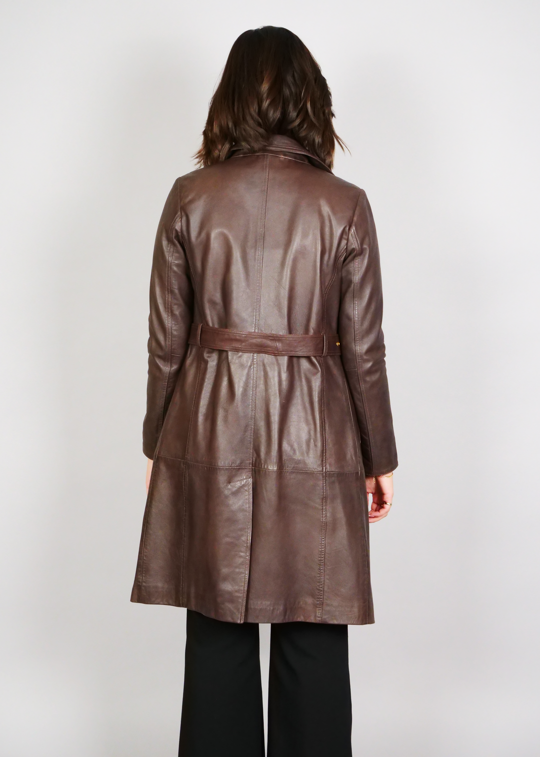 Pritta, 100 cm. - Lamb Leather coat - Women - Coffee Brown Pritta, 100 cm. - Lamb Leather coat - Women - Coffee Brown