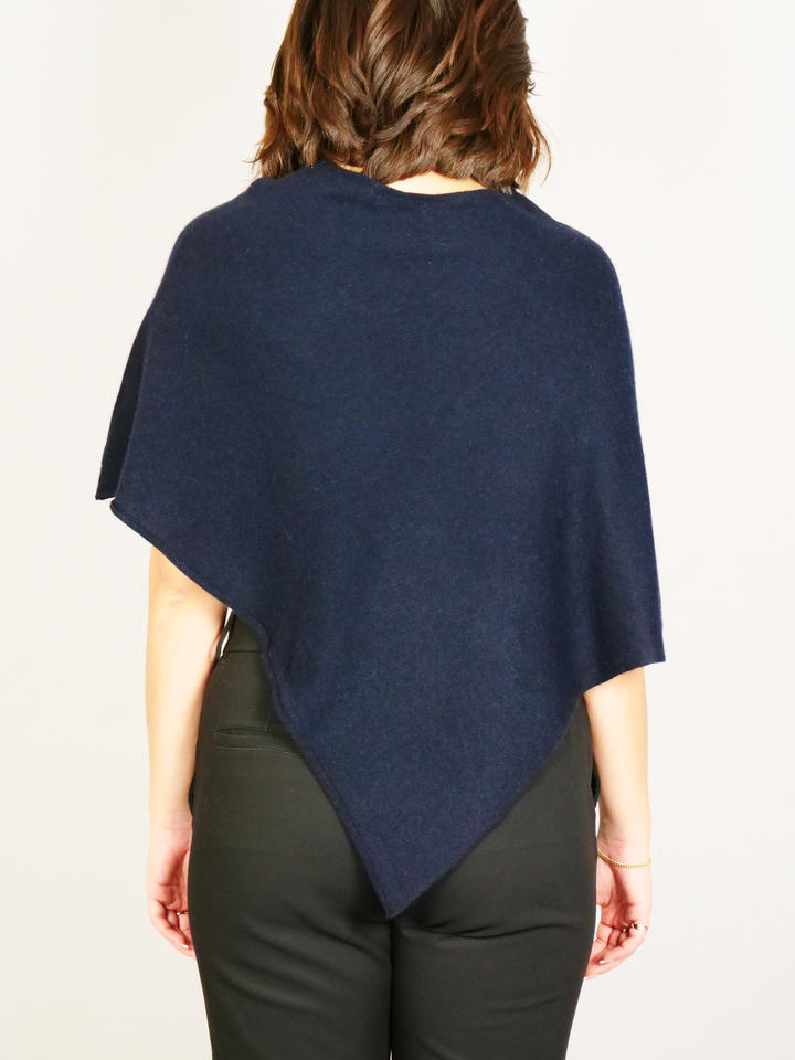 SY-24001 Poncho - 100% Cashmere - Women - Dark Blue