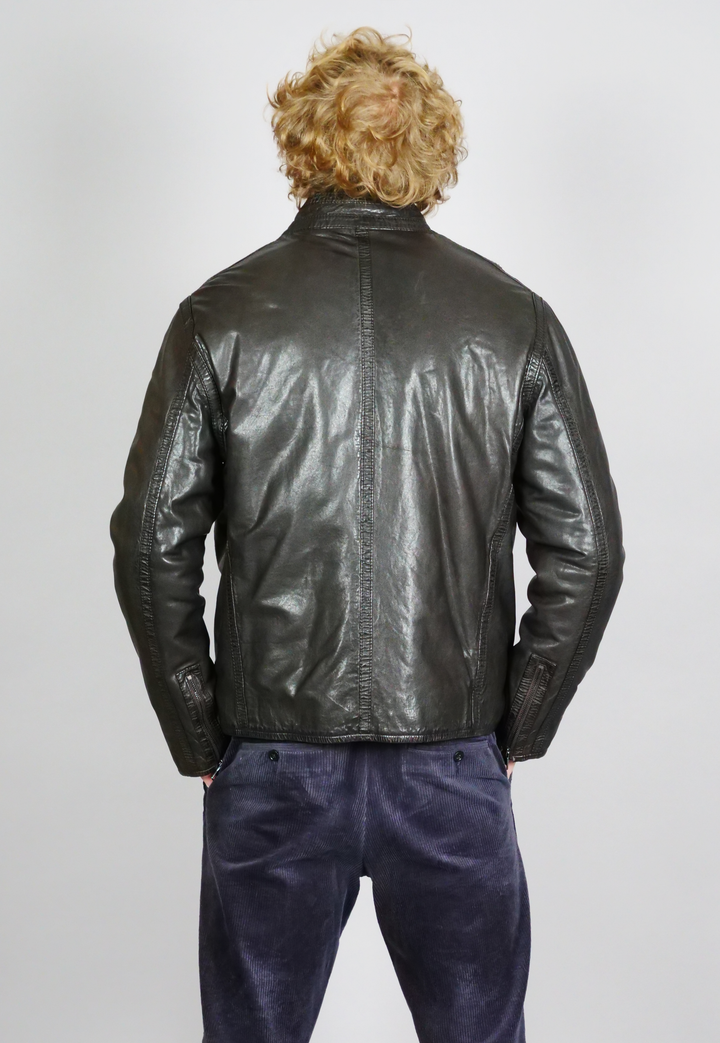 Keifer, 66 cm. - Leather jacket - Men - Dark brown