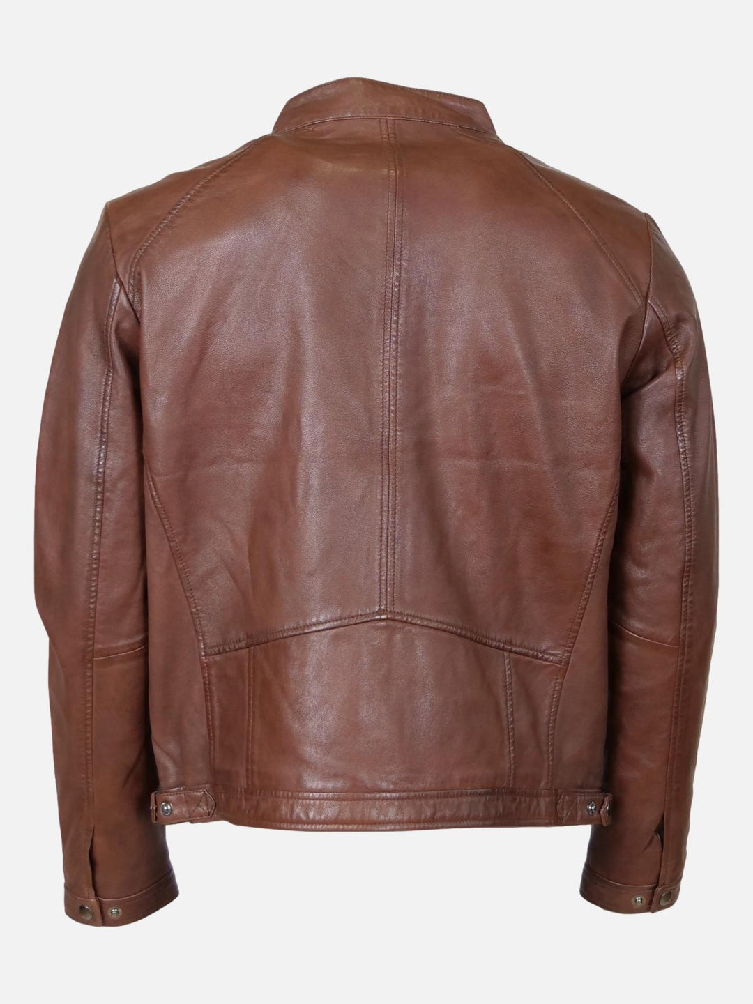 Isilio, 62 cm. - Collar - Lamb Polish Nappa Leather -Man - Copper Brown