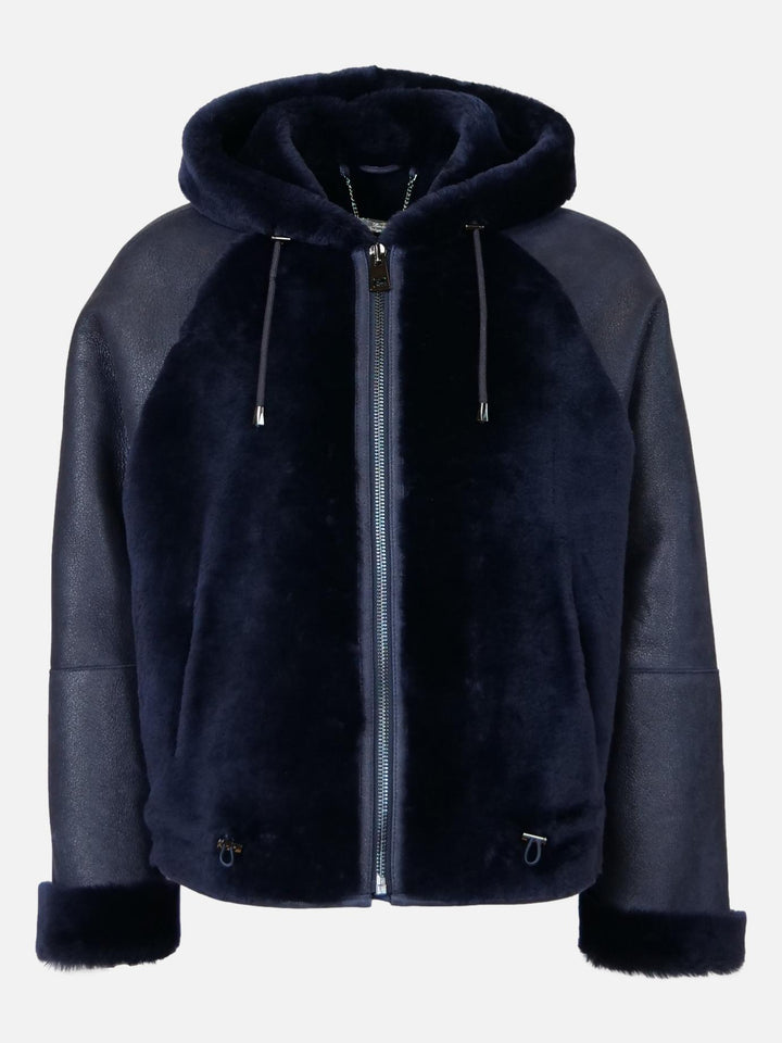 Hosana-B, 61 cm. - Hood - Nappa Lamb Crack - Women - Navy