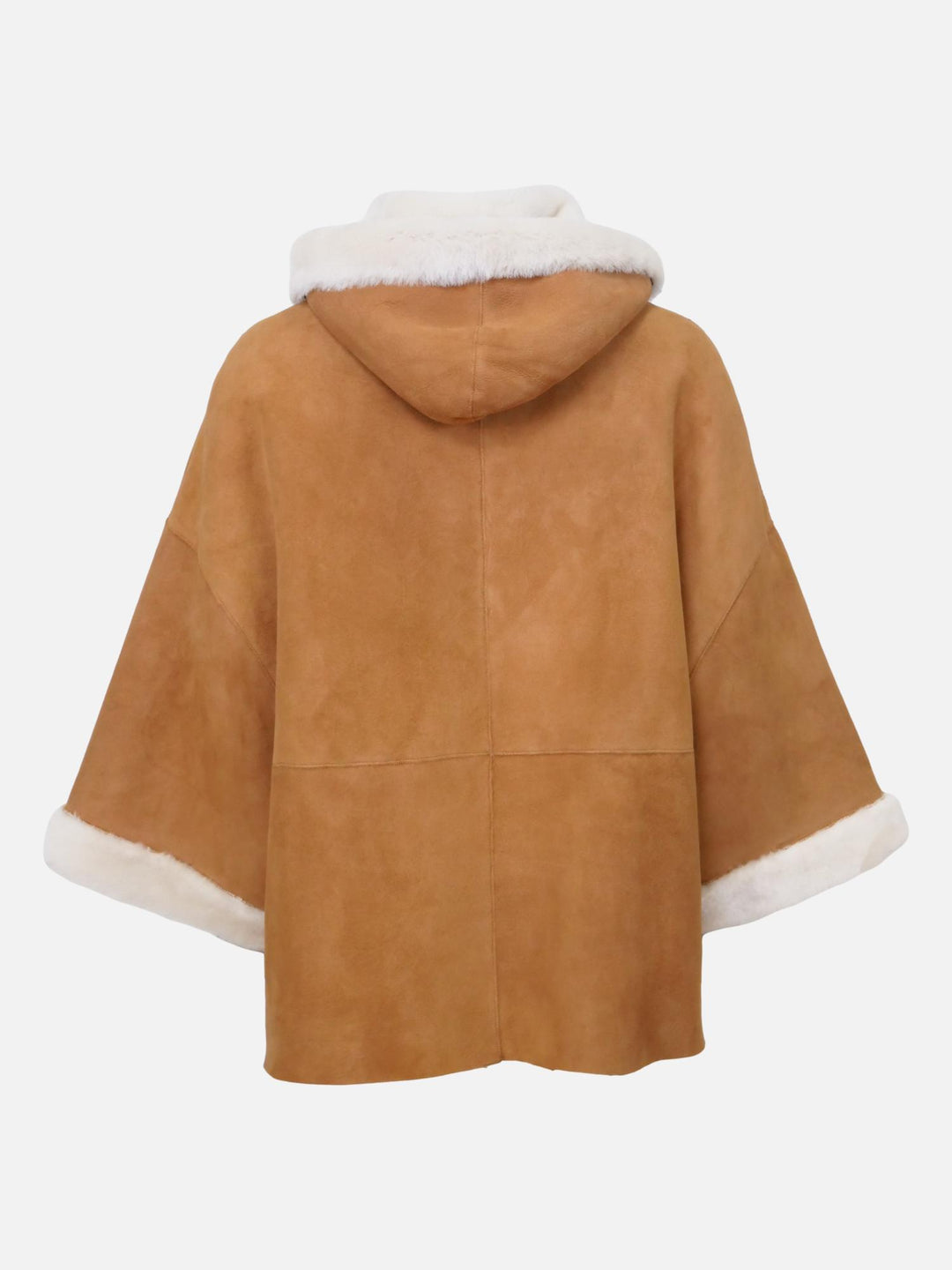 Halloy, 70 cm. - Suede Lamb - Poncho/Jacket - Women - Cognac