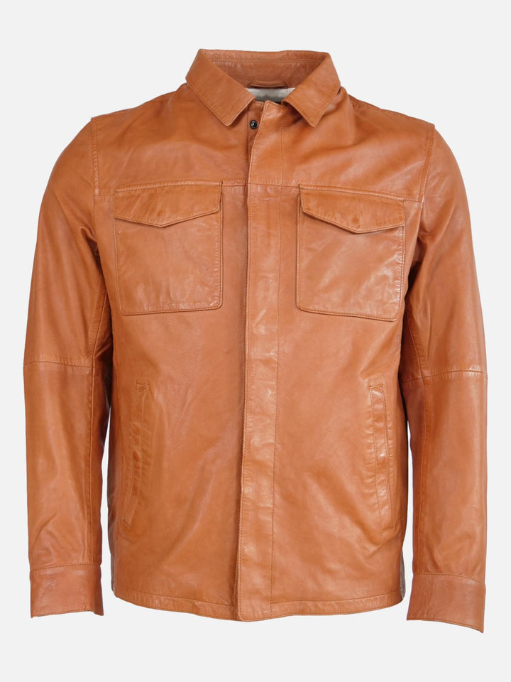 Ian, 70 cm. - Lamb Leather - Man - Cognac