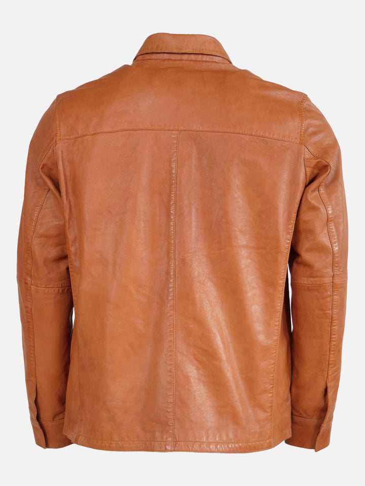 Ian, 70 cm. - Lamb Leather - Man - Cognac