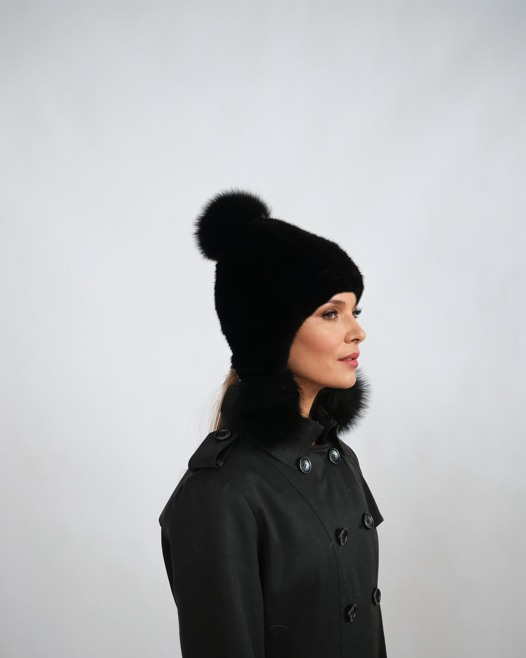 HL22C040 Mink Knitted Hat - Mink Knitted - Accesories - Black