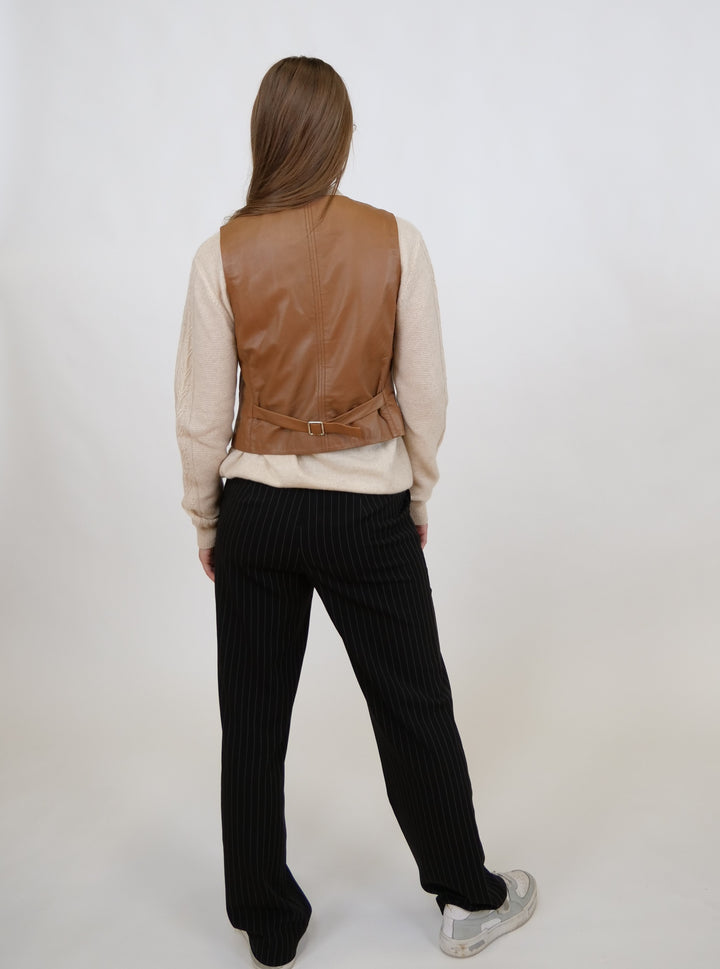 Renny Vest, 46 cm. - Lamb Dior Leather - Women - Caramel