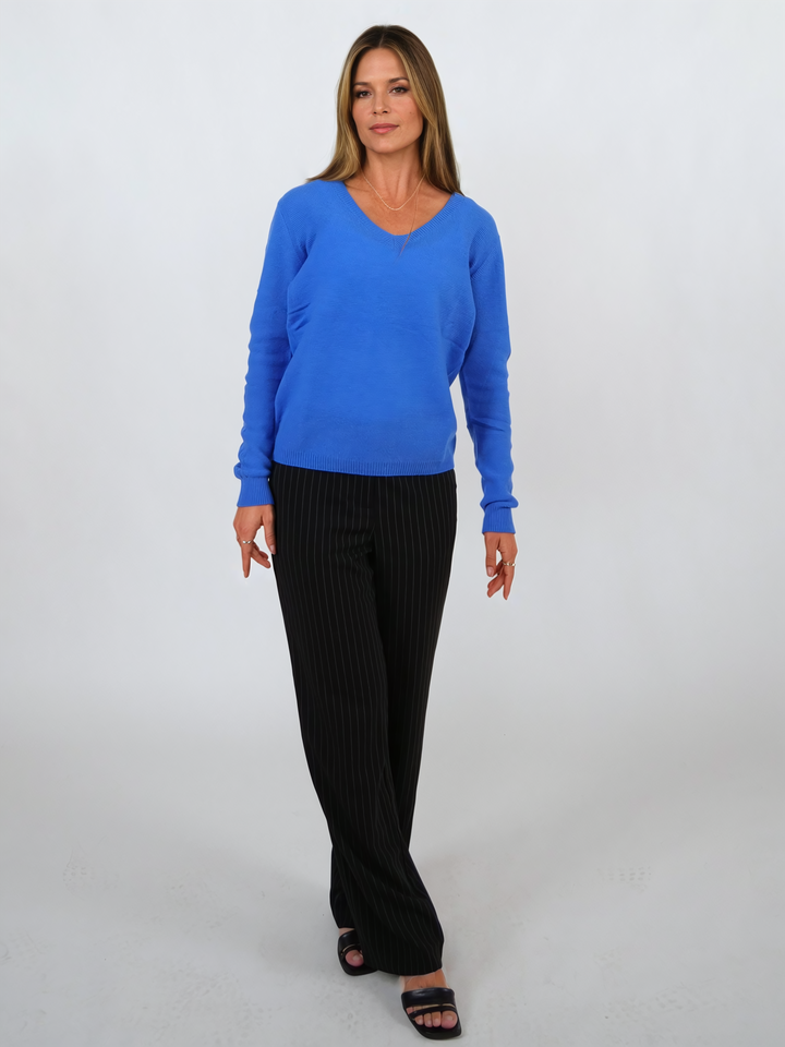 MK1 V-Neck Womens Sweater - 100% Pure Cashmere - Women - Navy Blue