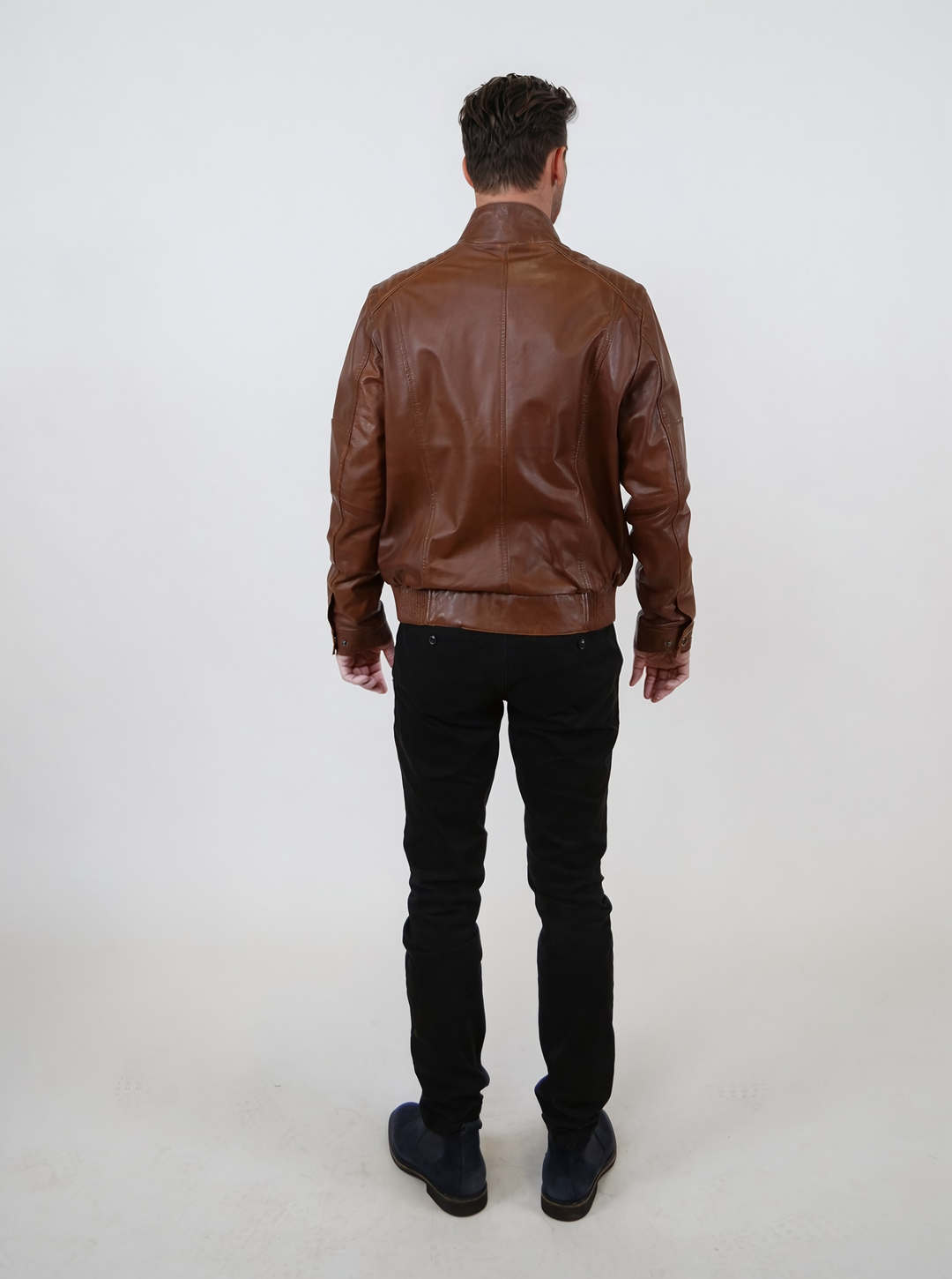 Tyson - Lamb Malli Leather - Man - Dark Cognac