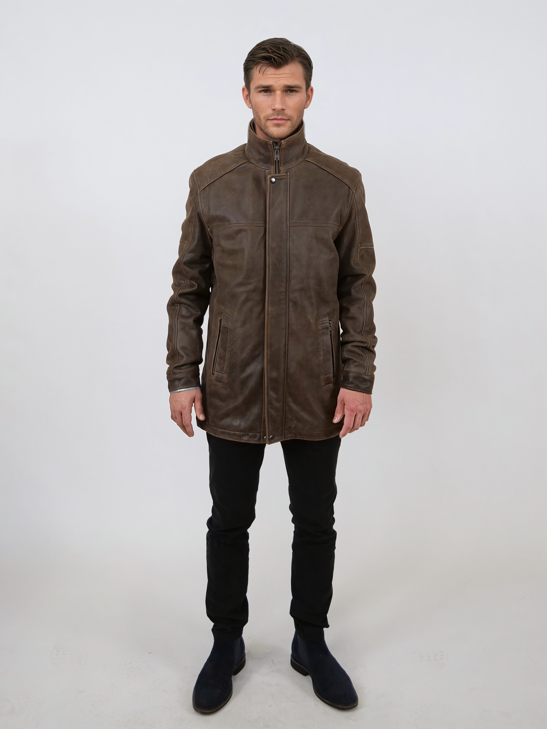 Winter Gomez, 80 cm. - Gede gnidede af læder - mand - sort