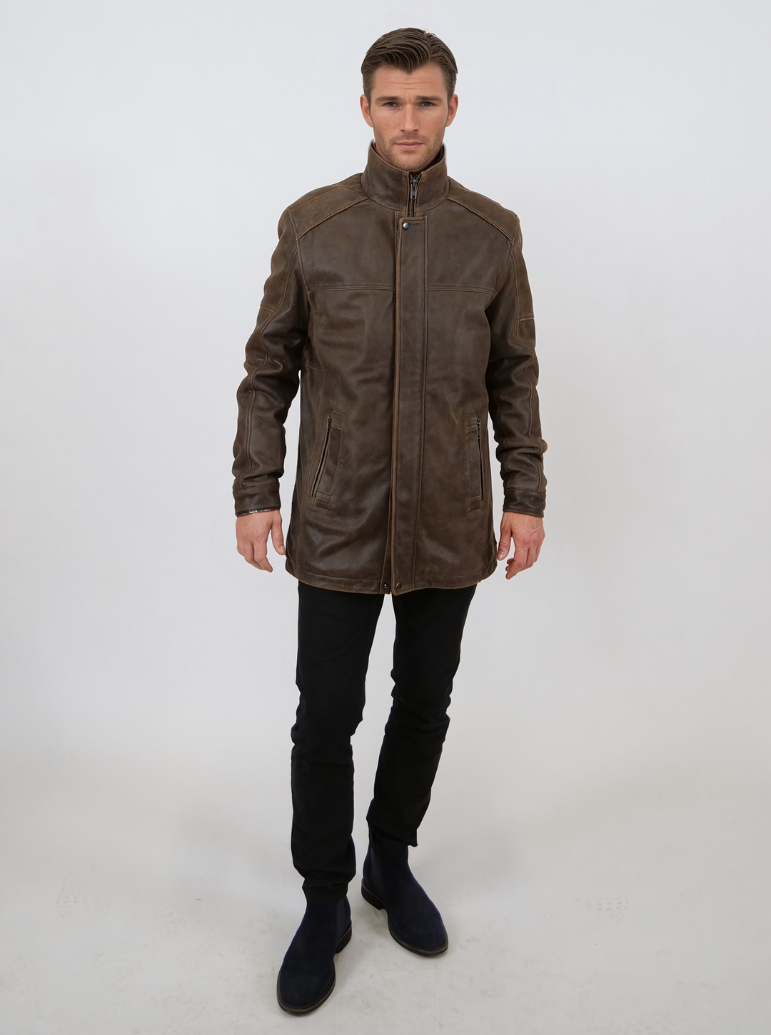 Winter Gomez, 80 cm. - Gede gnidede af læder - mand - sort