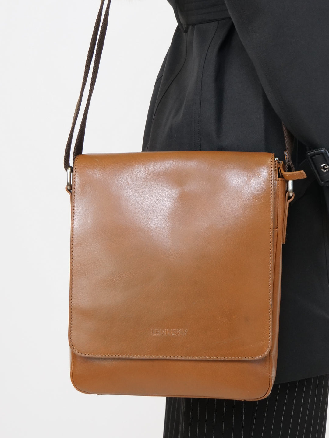 Män Flap Messenger Crossbody 22441 - Tillbehör - Tan