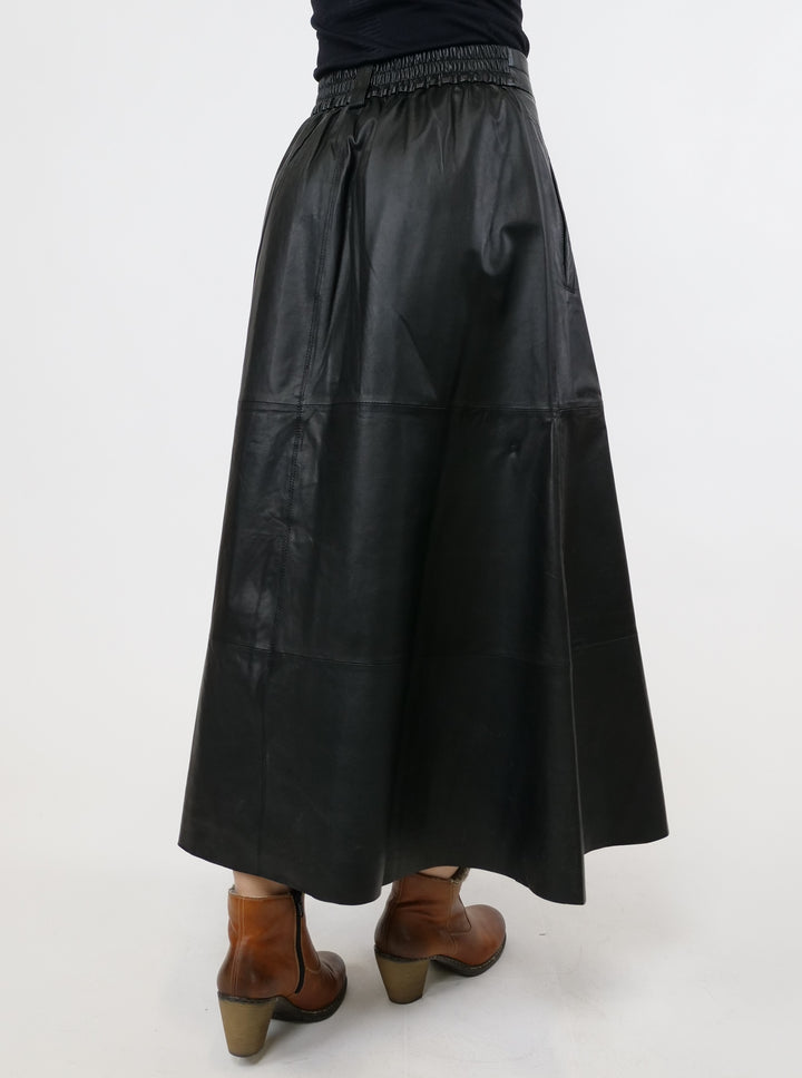 New Lummy Skirt, 88 cm. - Lamb Leather - Women - Black