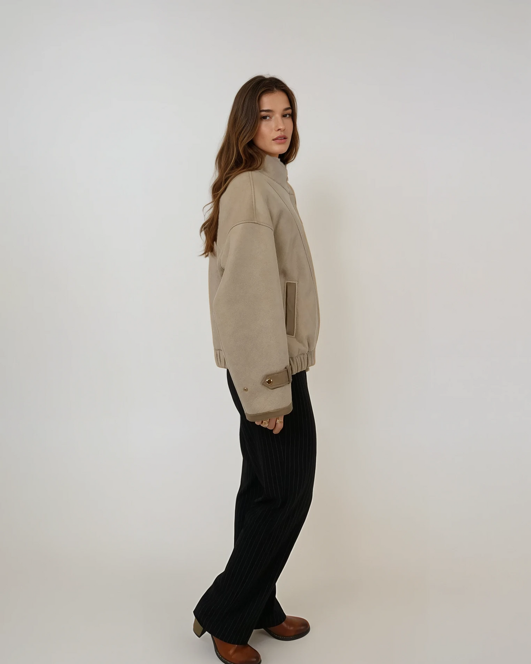 Isola, 58 cm. - Nappa Lamb - Dam - Beige