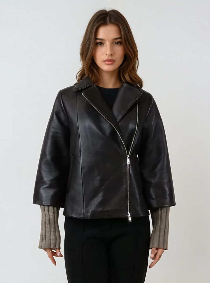 Tvillingarna, 55 cm. - Lamb Dior Bonded Leather-Women - Mörkbrun