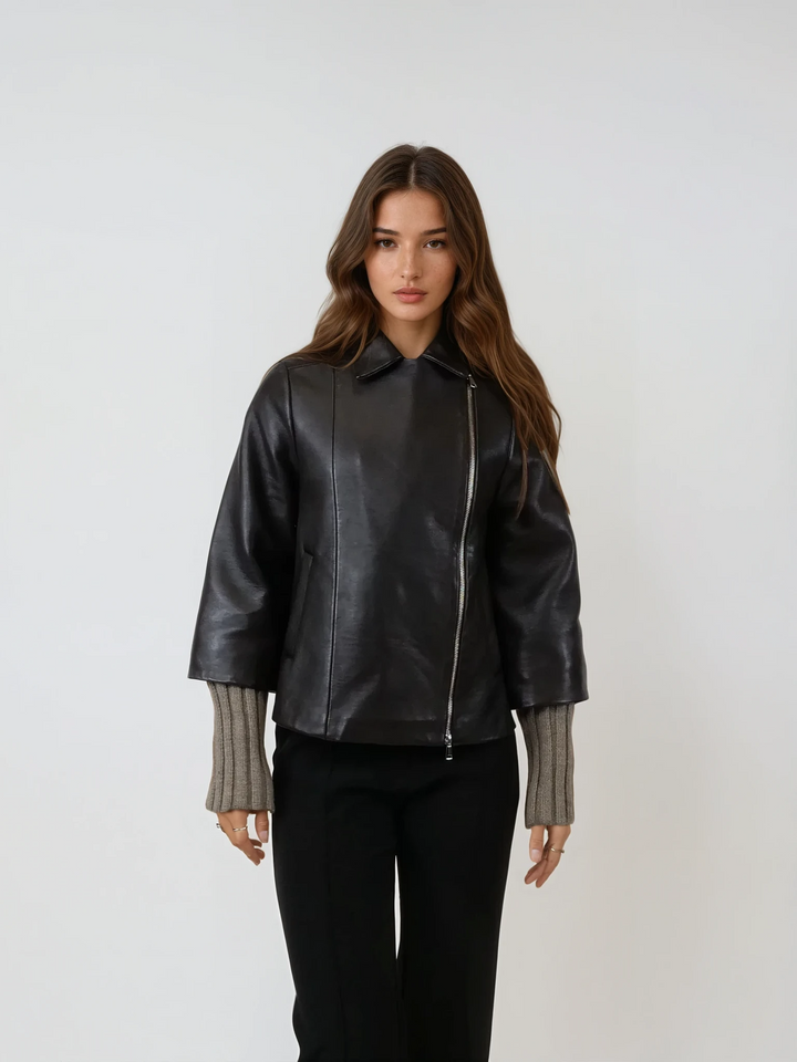 Tvillingarna, 55 cm. - Lamb Dior Bonded Leather-Women - Mörkbrun