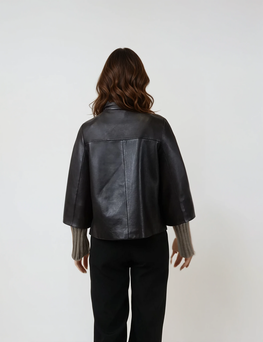 Tvillingarna, 55 cm. - Lamb Dior Bonded Leather-Women - Mörkbrun